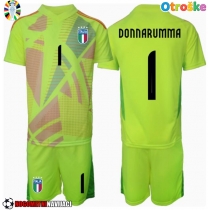 Otroške Nogometnih dresov Italija Gianluigi Donnarumma #1 Vratar Domači EP 2024 Kratki rokavi (+ hlače)